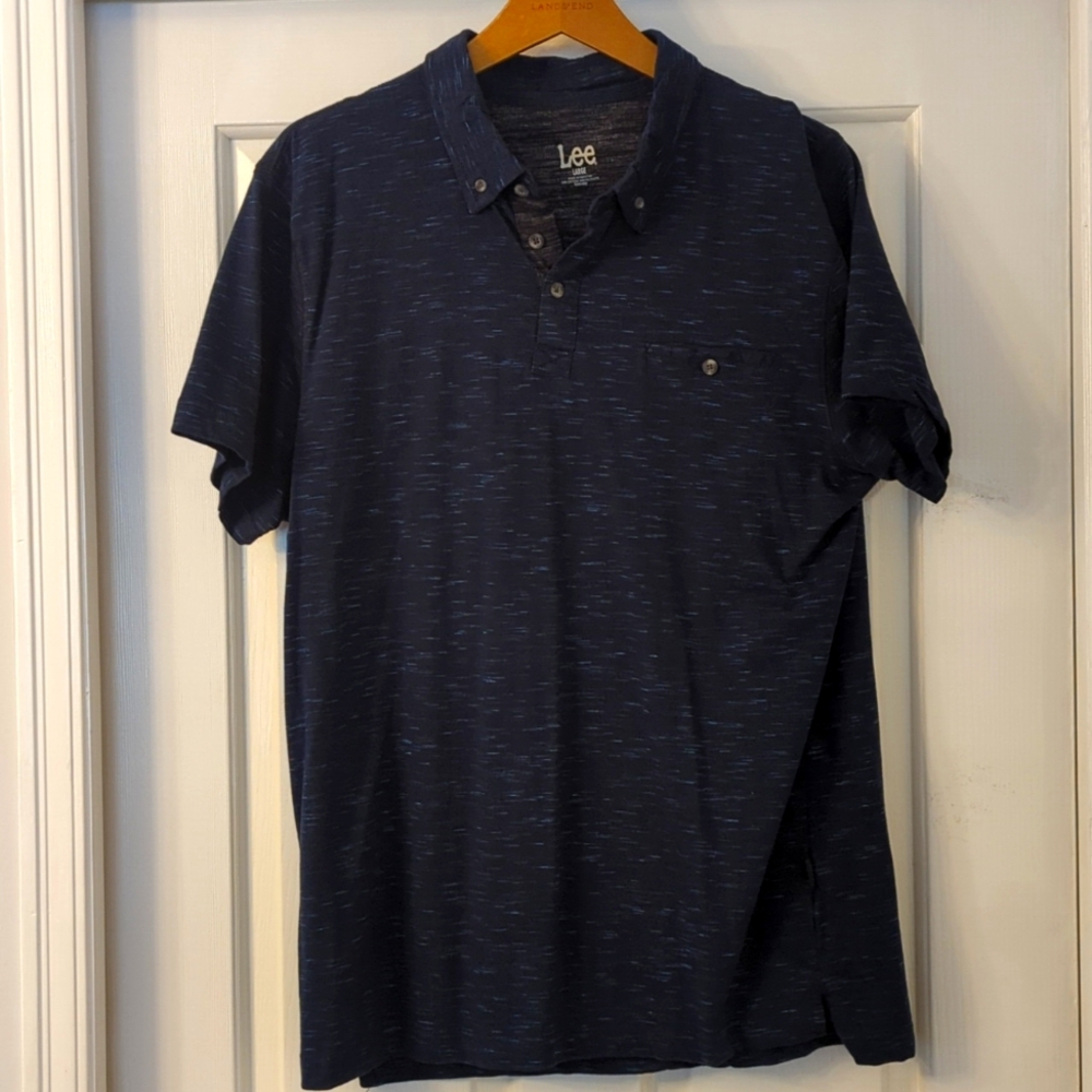 Men's Lee Navy Blue Polo Size L